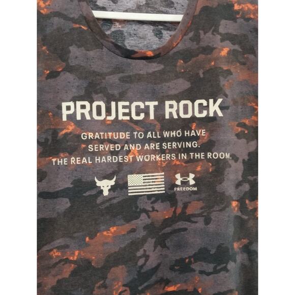 Under Armour Men’s T-Shirt Project Rock Veterans Day Orange Camo Size 4XL - Picture 11 of 13